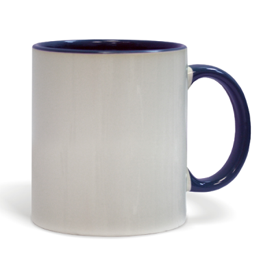 Кружка цветная, ручка и внутри тёмно-синяя 11oz