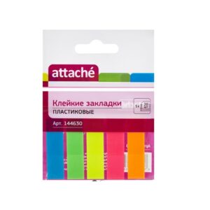 Флажки-закладки пластиковые Attache, 12*45мм, 100л (20л*5цв)
